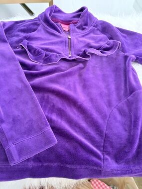 Lilly Pulitzer velour girls top purple 6-7